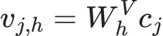 v_{j,h}=W_h^Vc_j