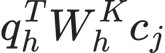 q_h^TW_h^Kc_j