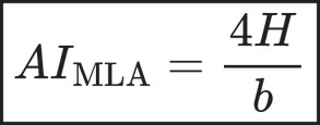 \boxed{ AI_{\text{MLA}} = \frac{4H}{b} }