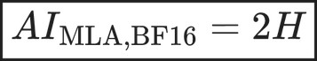 \boxed{ AI_{\text{MLA,BF16}}=2H }