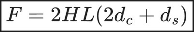 \boxed{ F=2HL(2d_c+d_s) }