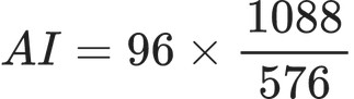 AI = 96\times\frac{1088}{576}