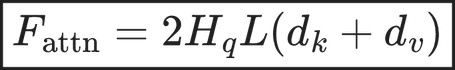 \boxed{ F_{\text{attn}} = 2H_q L (d_k + d_v) }