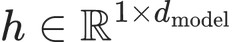 h \in \mathbb{R}^{1 \times d_{\text{model}}}