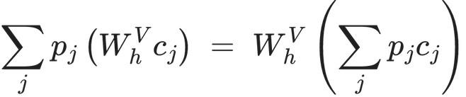 \sum_j p_j \left( W_h^{V} c_j \right) \;=\; W_h^{V} \left( \sum_j p_j c_j \right)